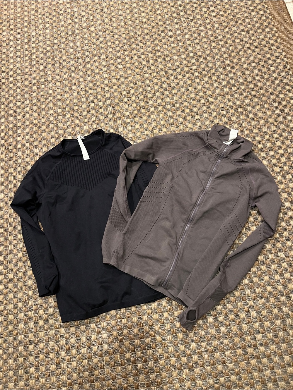 Fabletics  Black and Gray Lightweight Sweater Jacket